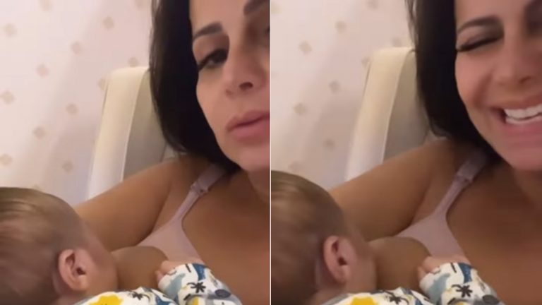 Viviane Ara Jo Se Emociona Ao Amamentar Filho Joaquim N O Aguento