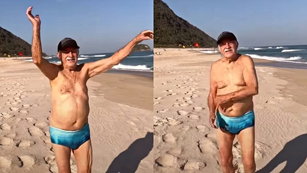 Dançando na praia, Ary Fontoura nos aconselha: "A vida é hoje, gente!"