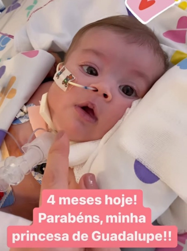 Leticia Cazarré comemora 4 meses de Maria Guilhermina: "Se recuperando"