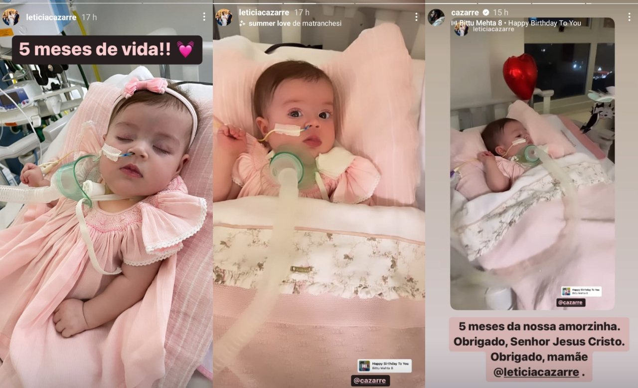 Juliano Cazarré celebra 5 meses de Maria Guilhermina: "Obrigado, Jesus"